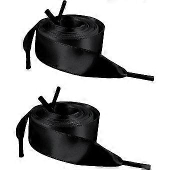 2 Pairs Satin Ribbon Shoelaces Flat Colorful Shoe Laces for Women Boots Sport