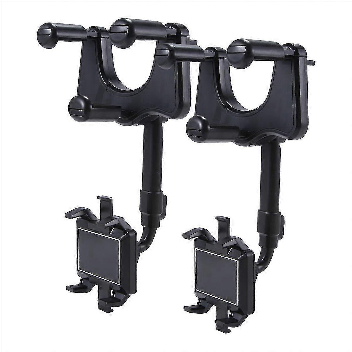 2Pcs Car Rearview Mirror Bracket Cell Phone Bracket Three Claws AR Navigation Car Multi-Function 360 ° Bracket