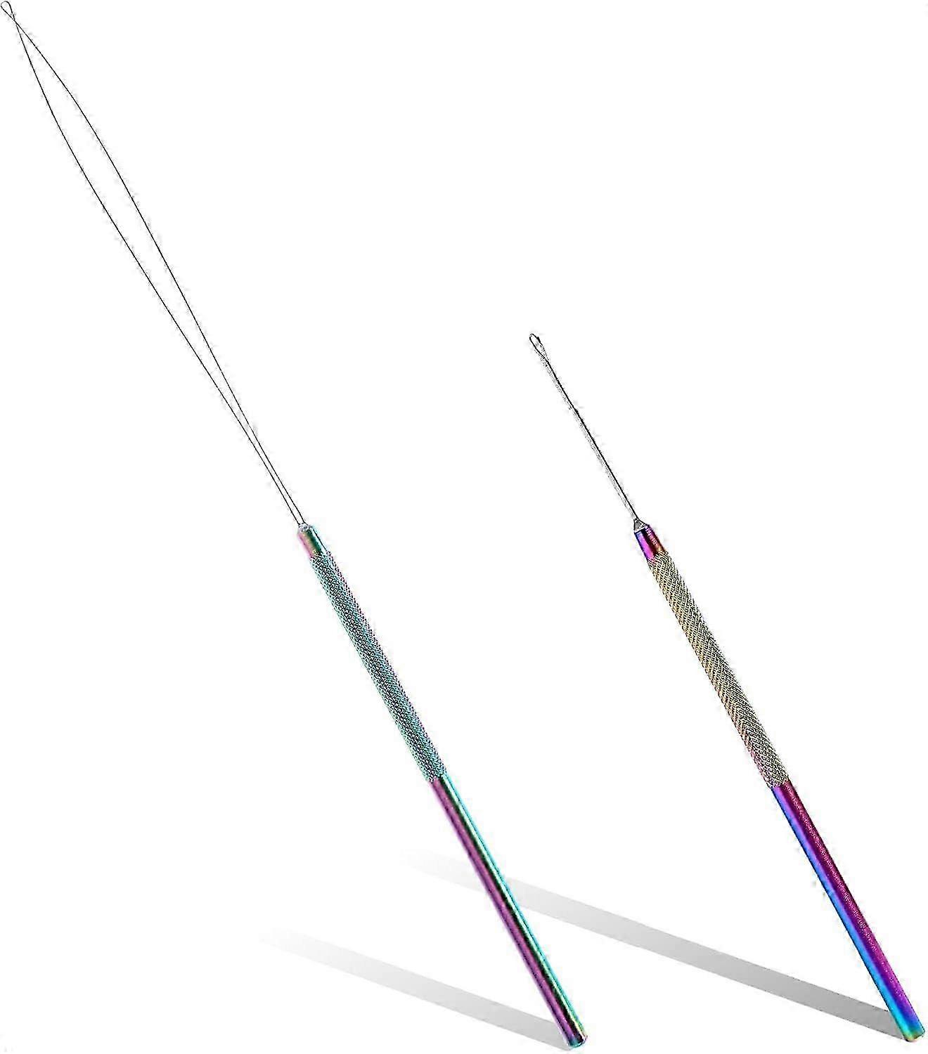 Nano Hair Extensions Professional Tools - Hook and Loop Threader compatible with Feather Extensions With Beads
