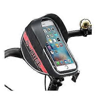 Bike Frame Bag Vattentät cykelväska Styresväska med Tpu pekskärm Sun Visor lämplig för smartphones under 6,5 tum. (röd)