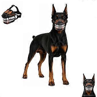 Hell Hound Monster Muzzle, Scary Dog Muzzle with Teeth Funny Halloween Dog Straps Realistic Beast Design