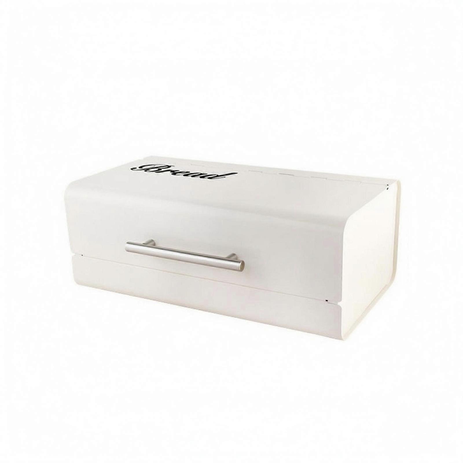 Metal Bread Box Rectangular Flip-Bread Container Box Front Handle