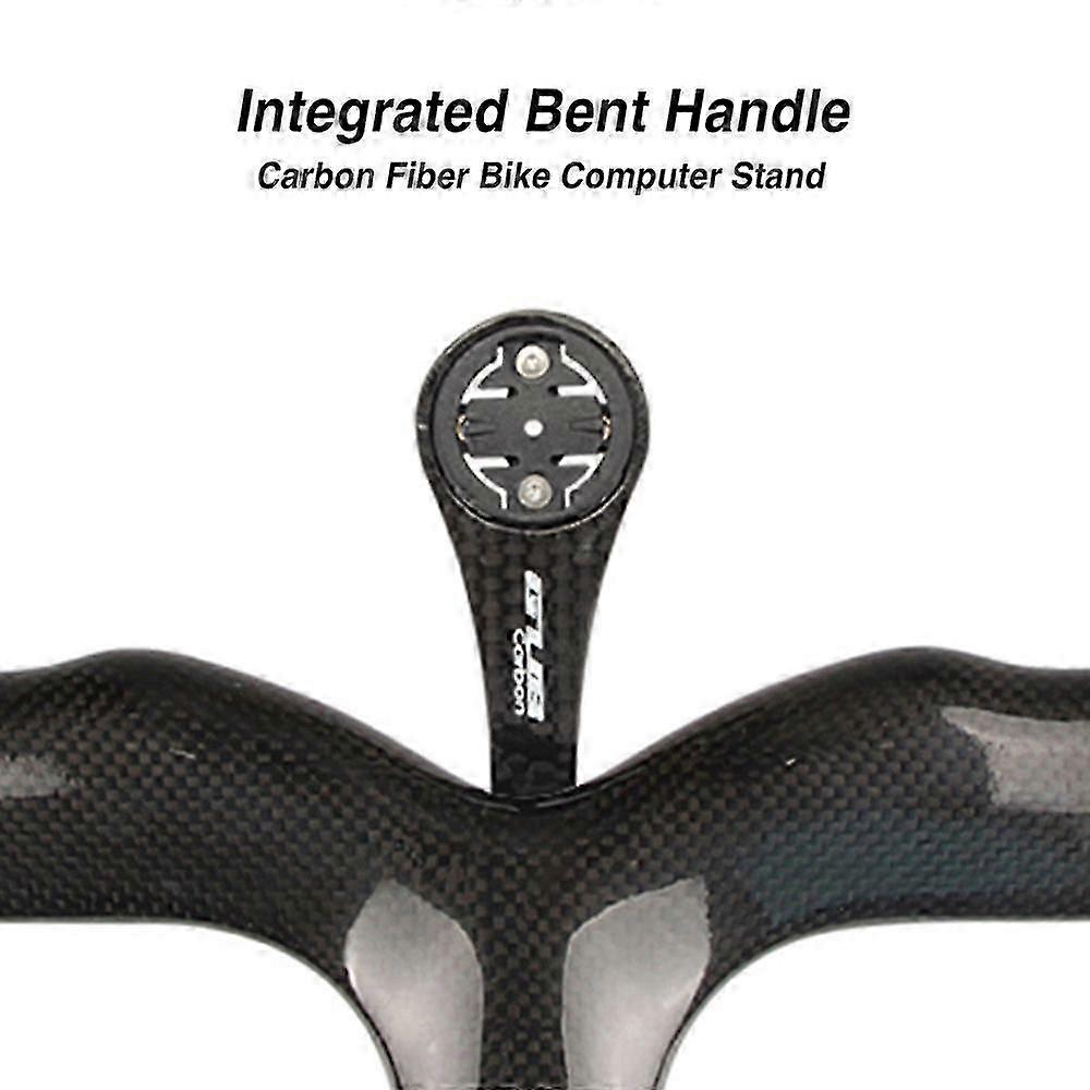 Carbon Fiber Integrated Bent Bicycle Computer Bracket Compatible with GARMIN Cat Eye Bryton