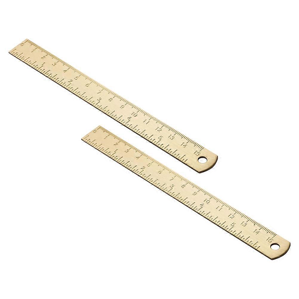 Vintage Bookmark Ruler Multi-Function 2Pcs Brass Rulers for Study