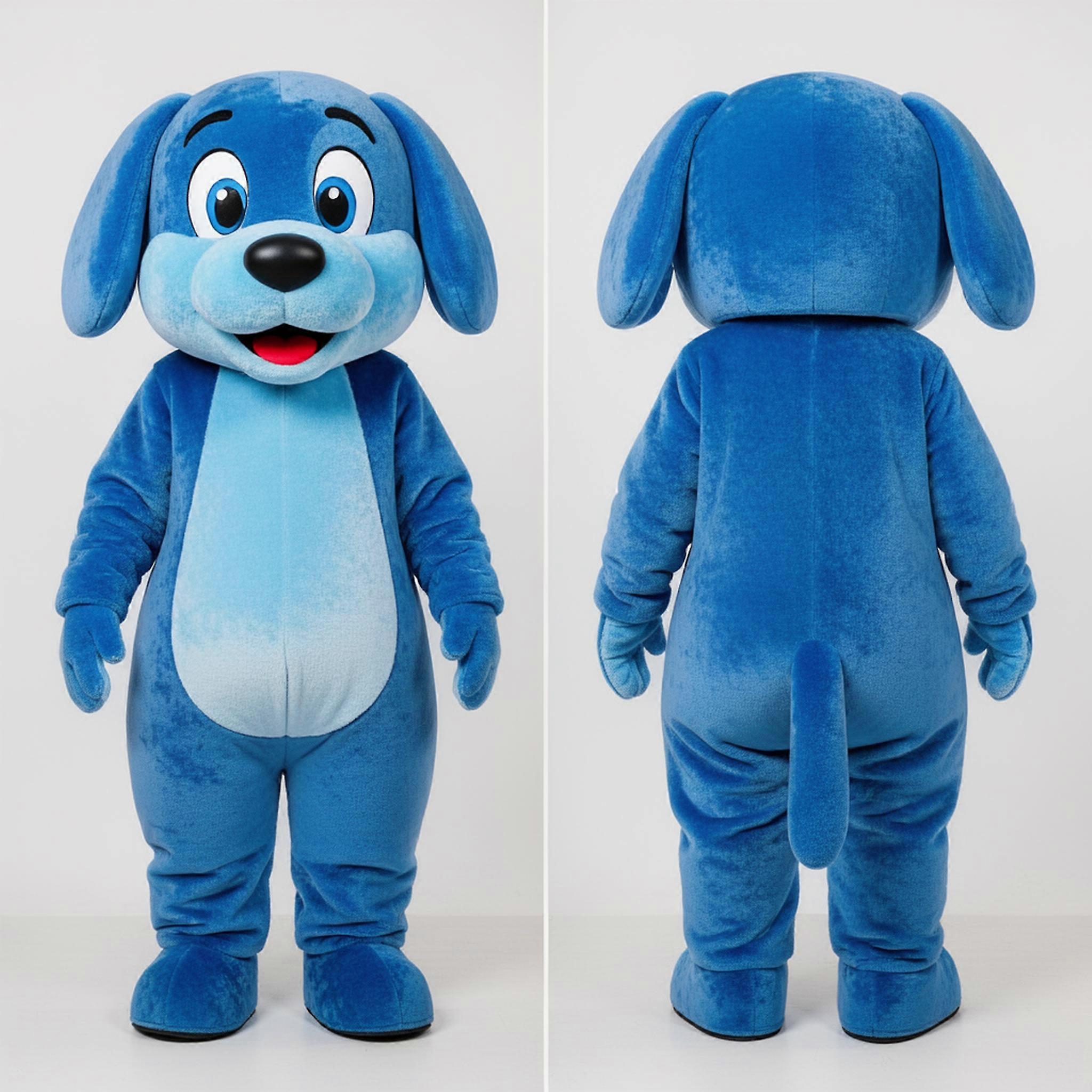 MASTICOT Sky Blue Cartoon Dog Mascot