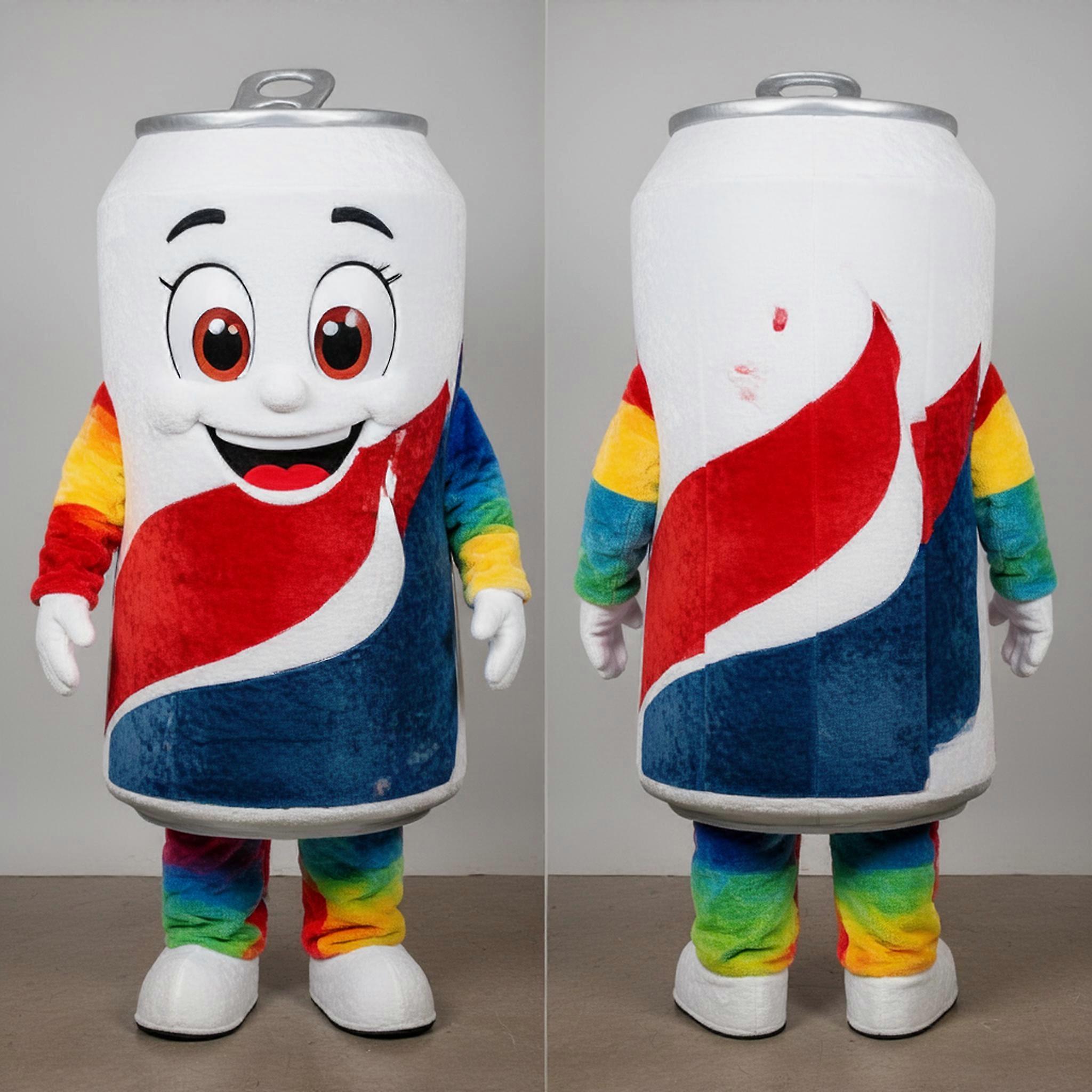 MASTICOT White Bubbly Soda Can Mascot
