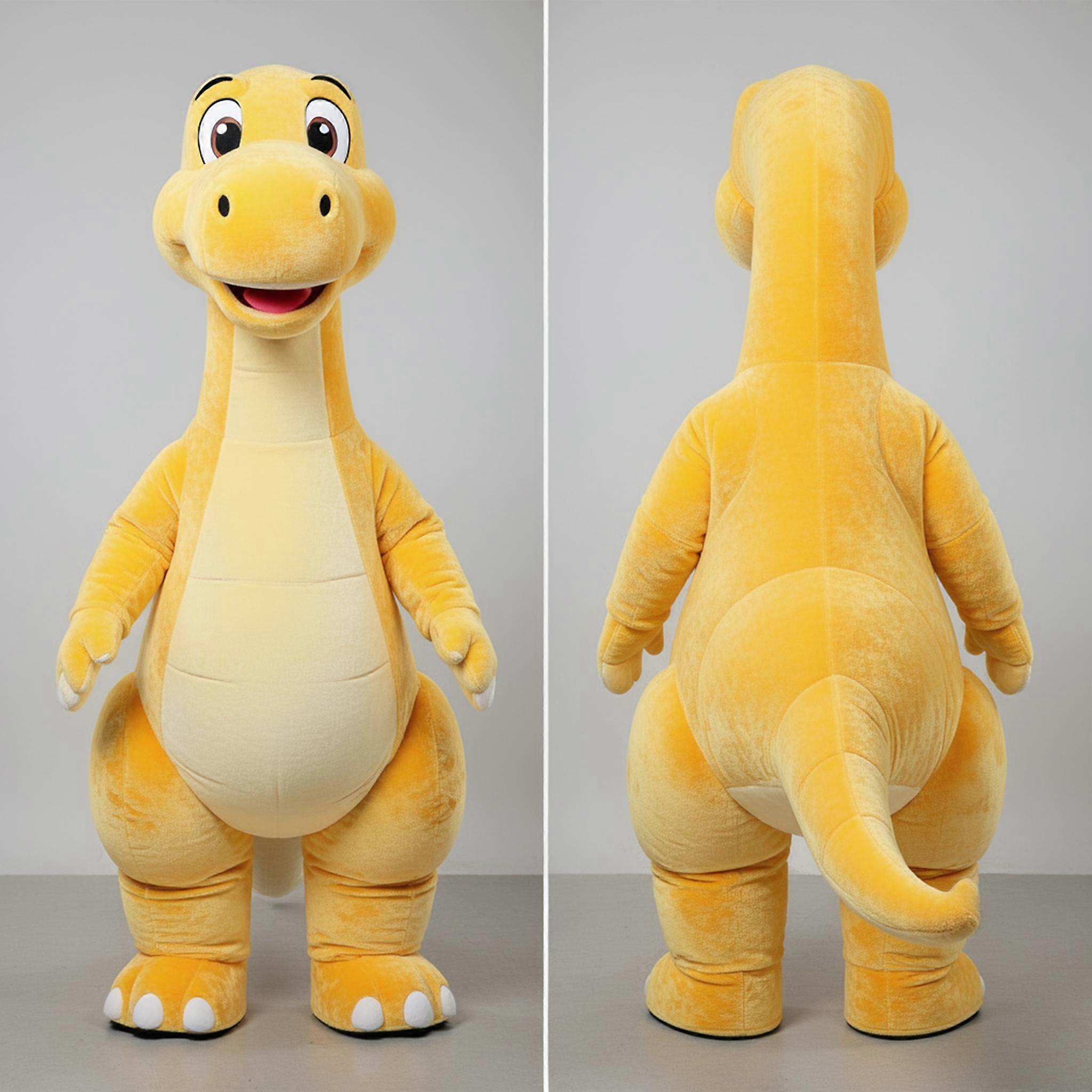 MASTICOT Vivid Yellow Cartoon Brachiosaurus Mascot