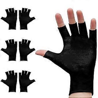 Premium Overnight Fingerless Cotton Gloves for Eczema and Dry Hands Black Moisturizing Breathable Fabric,New 2026