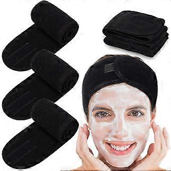 Spa Gesichtskopfband 4 Packungen Kopftuch Terry Stoff Stirnband Einstellbares Stretch Handtuch für Bad, Make-up und Sport