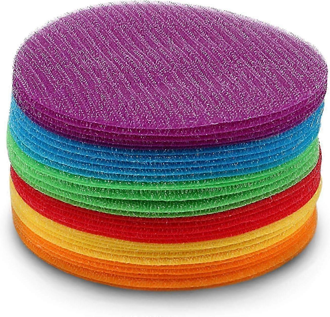 30pcsvelcro Sit Spots For Classroom, 5-inch, For Interactive Learning
