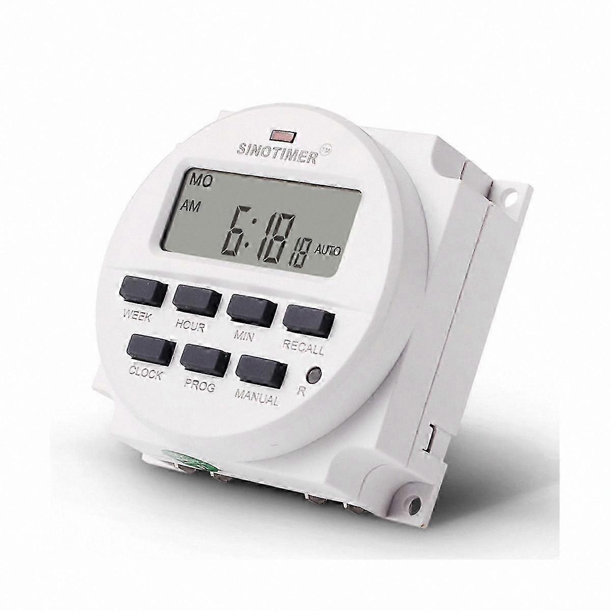 1.6 Inch LCD Digital Timer Switch with Relay and Countdown Function, 220V AC Programmable Time Control for Home Automation Devices