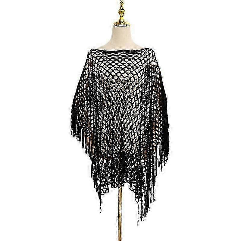 Lurex Fringed Poncho Lightweight