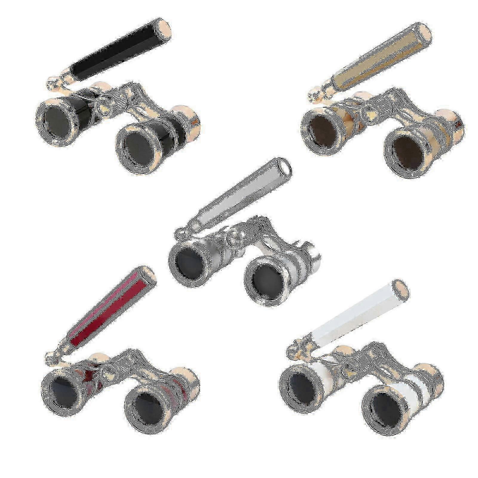 3x Elegant Retractable Opera Glasses