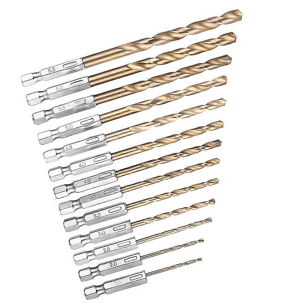 Drill Bit Hex Precision Hss Titanium Coated Drill Set 2Sets