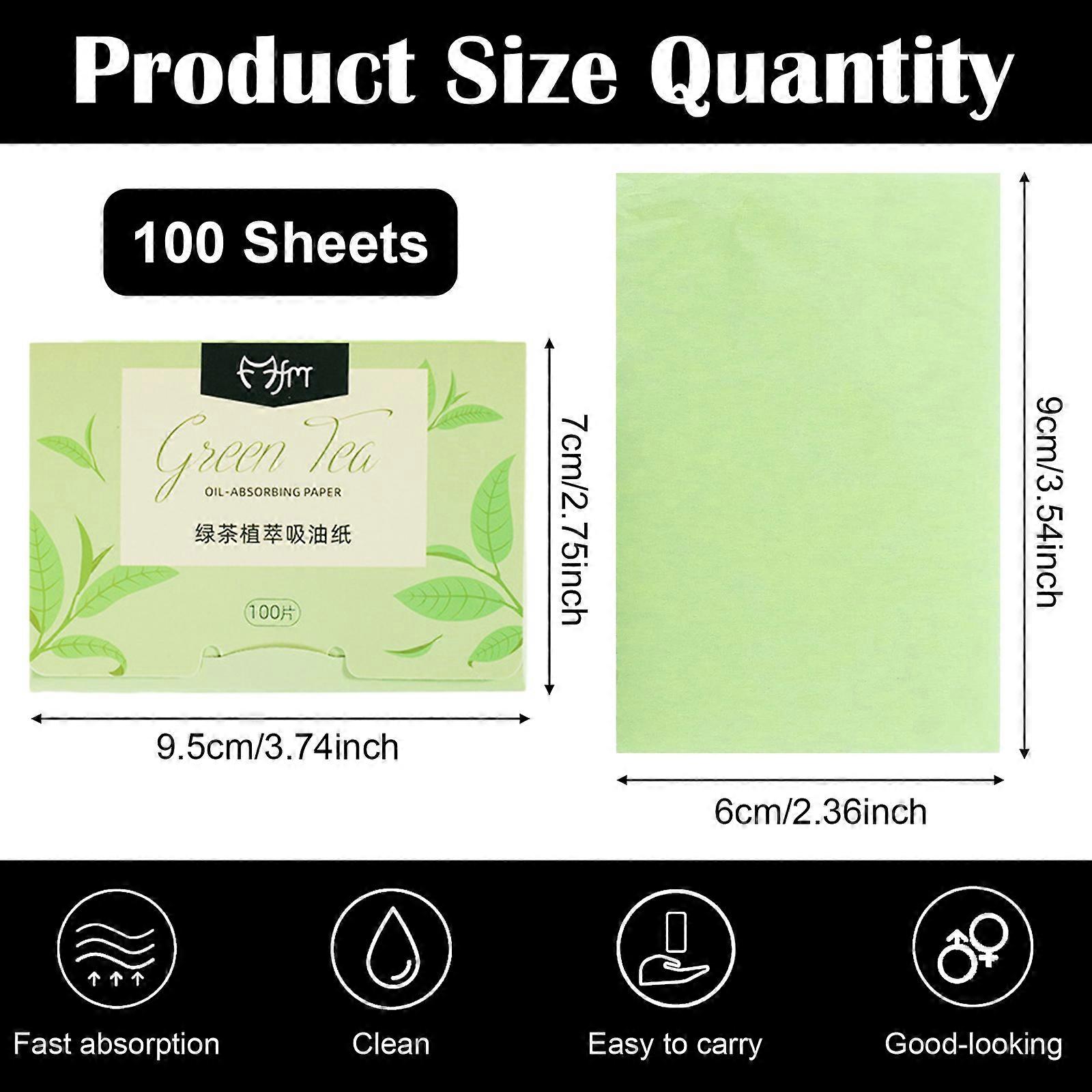 Papier matifiant pour le visage, formulé pour contrôler la production de sébum, apaiser la peau et enrichi en thé vert.