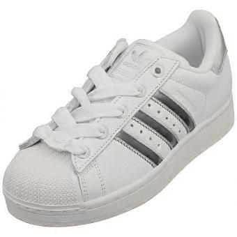 adidas Superstar II Womens Classic Trainers in White Silver
