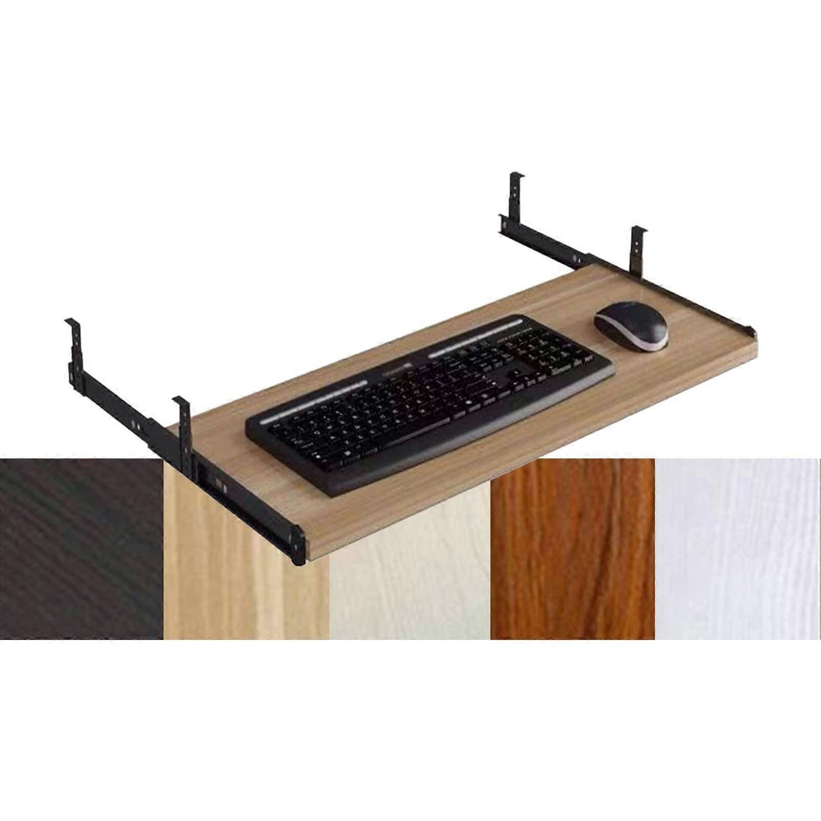 Under Desk Keyboard Tray Solid Wood Height Adjustable Sliding Platform 54/60/70cm Ergonomic Mount