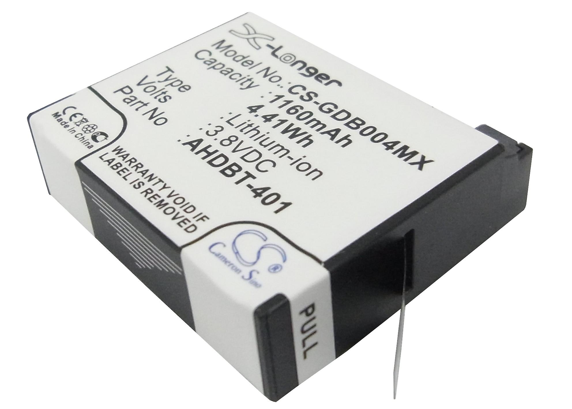 Gopro 335-06532-000 AHDBT-401 Go Pro Hero 4 黑银 4+ 1160mAh 电池