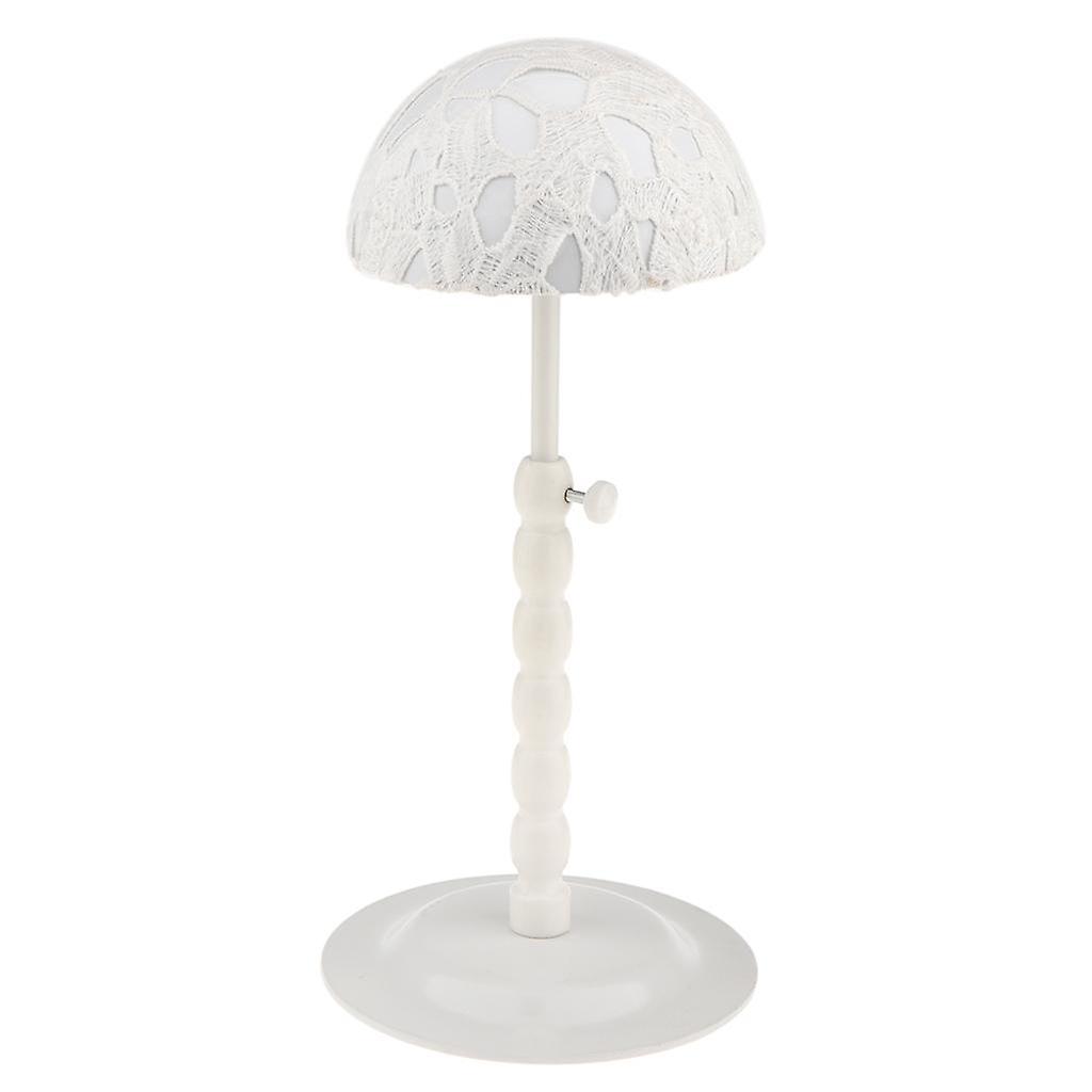 Parrucche regolabili in metallo Cappelli cappelli Porta cappello Stand vetrina Rack Bianco