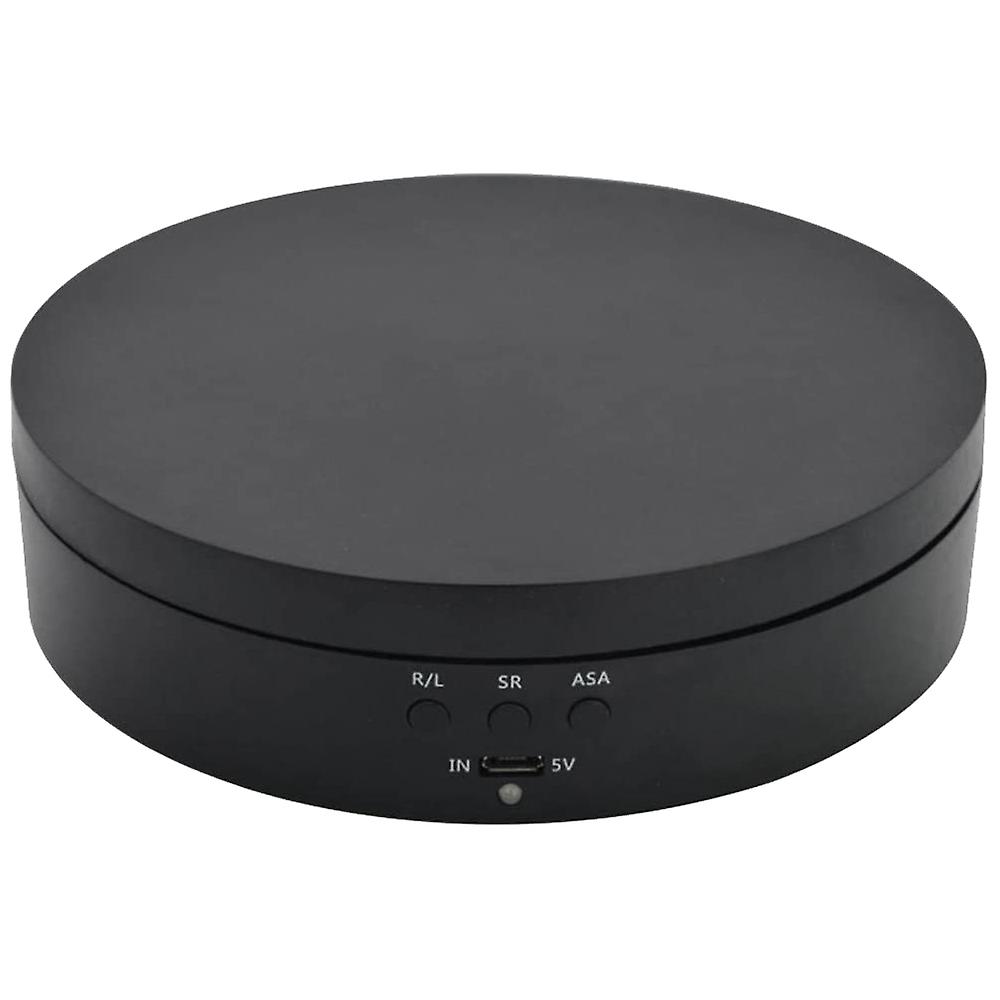 Black Rechargeable Turntable Display Stand, 360 degree Speed/Angle Adjustable for Photography/Jewel