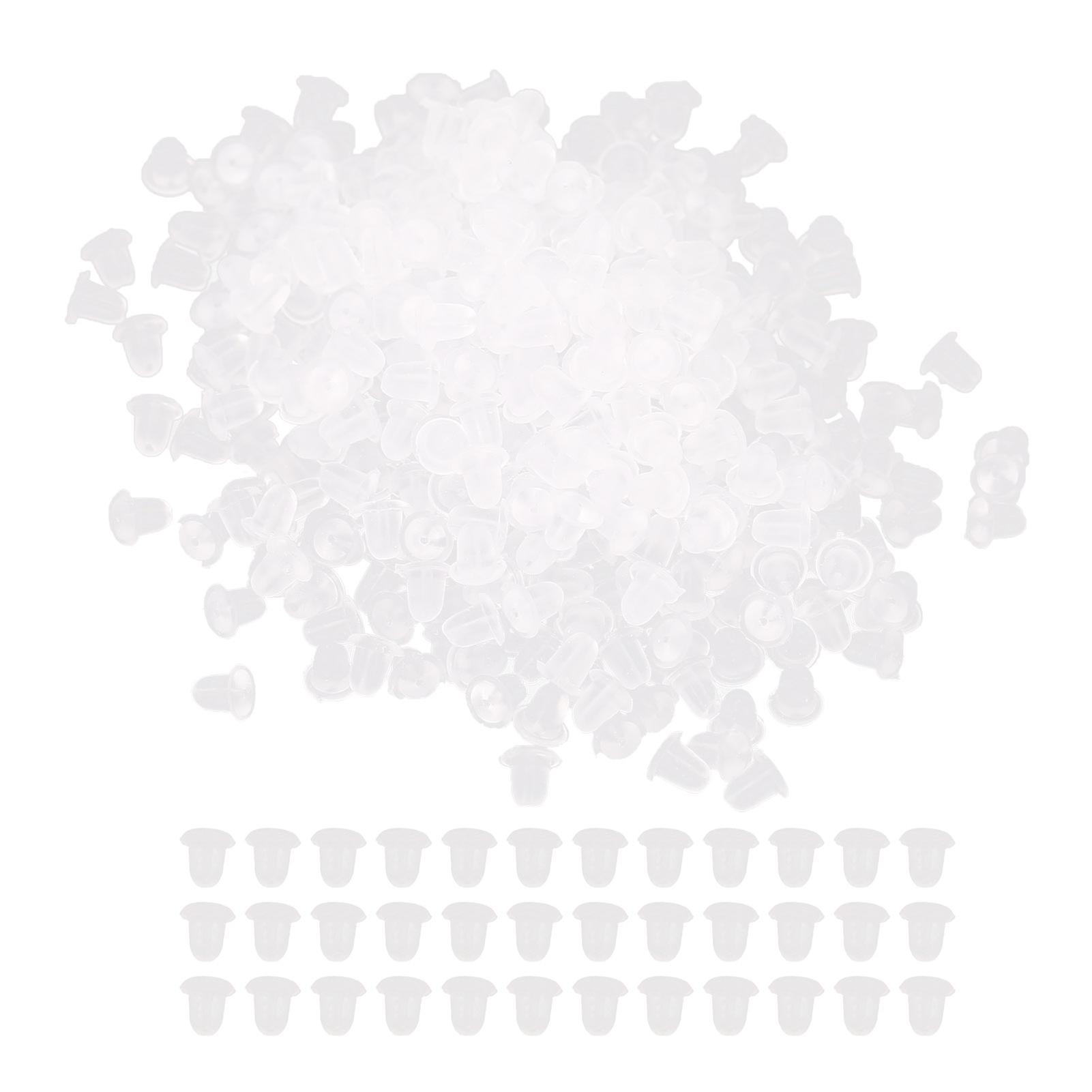 500pcs Transparent Silicone Earrings Back Earrings Backing Earplug Replacement Accessory