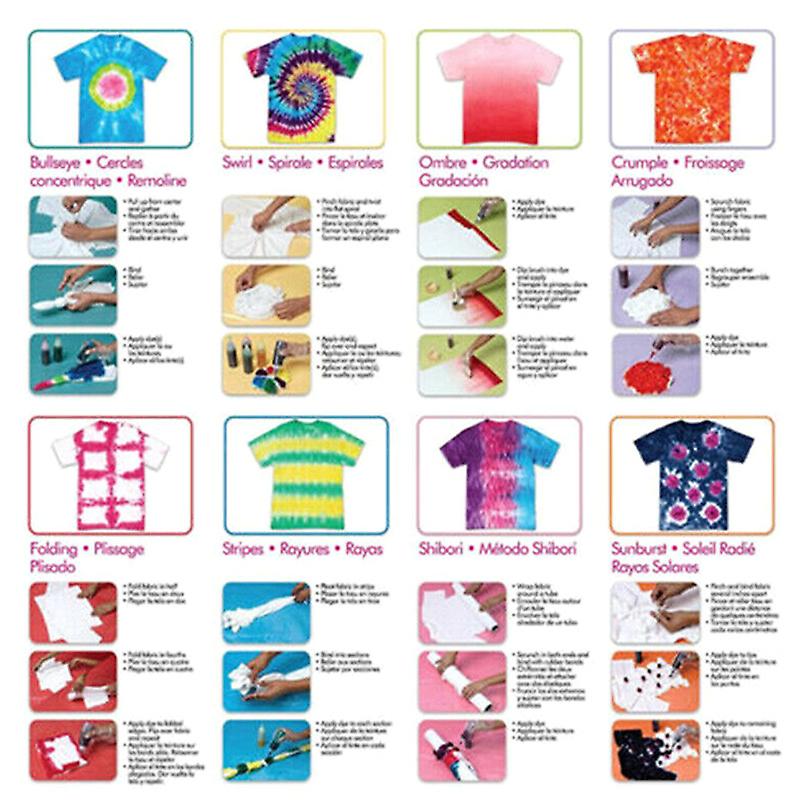 12 Pcs Tie Dye Kit Non-toxic DIY Garment Graffiti Fabric Step Textile Coating