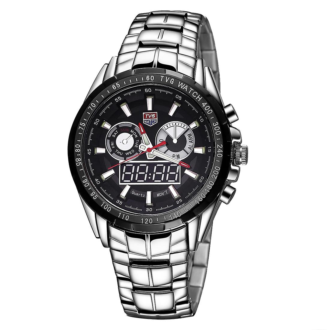 TVG 3748 & Alarm & Week Display Function Watch Black