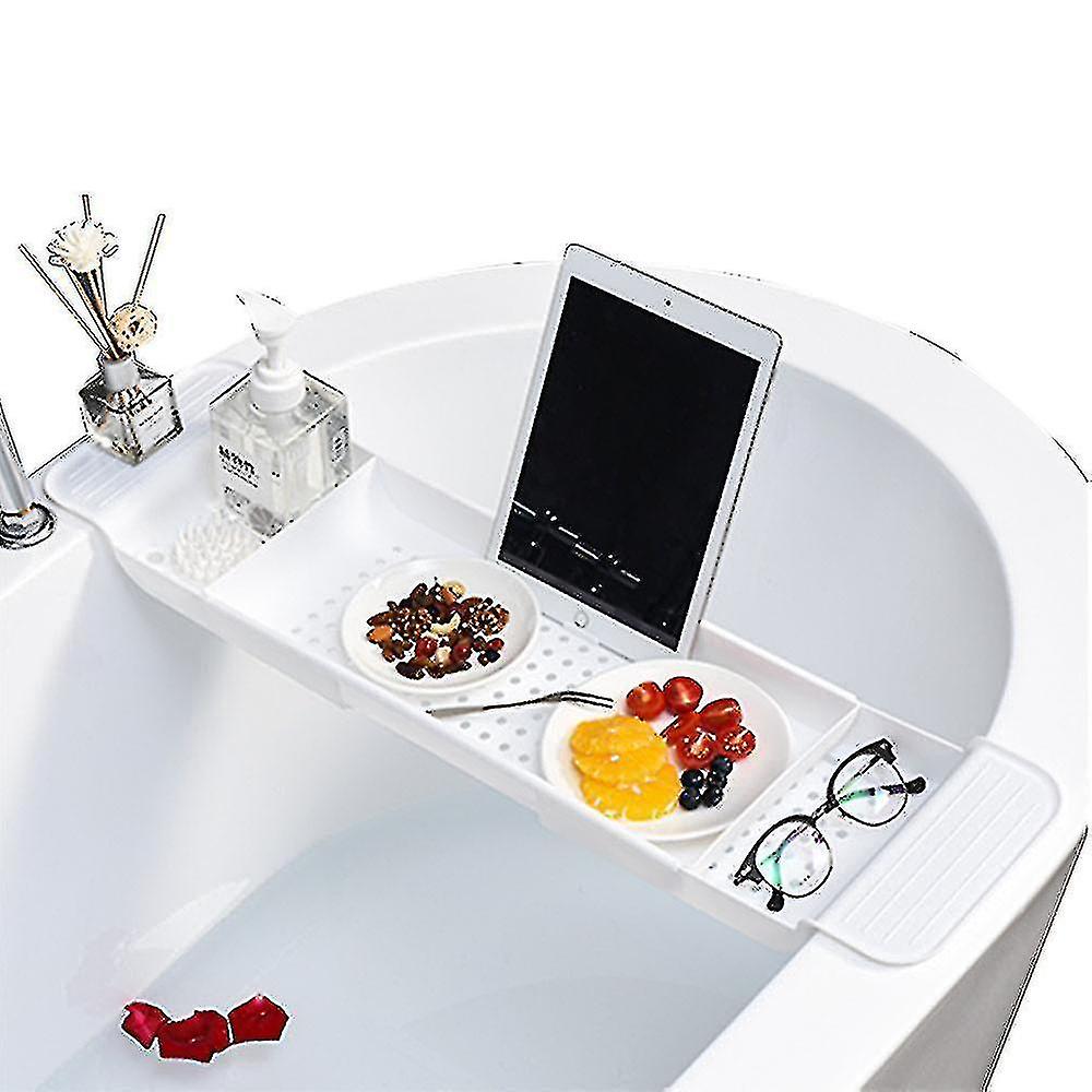 Plateau De Baignoire Extensible – Réglable De 55 à 78 Cm, Plastique Résistant, Antidérapant, Avec Trous D’évacuation - 2