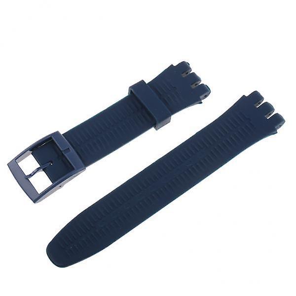 2x19mm Silicone Rubber Replacement Watch Bands Waterproof Gray Blue