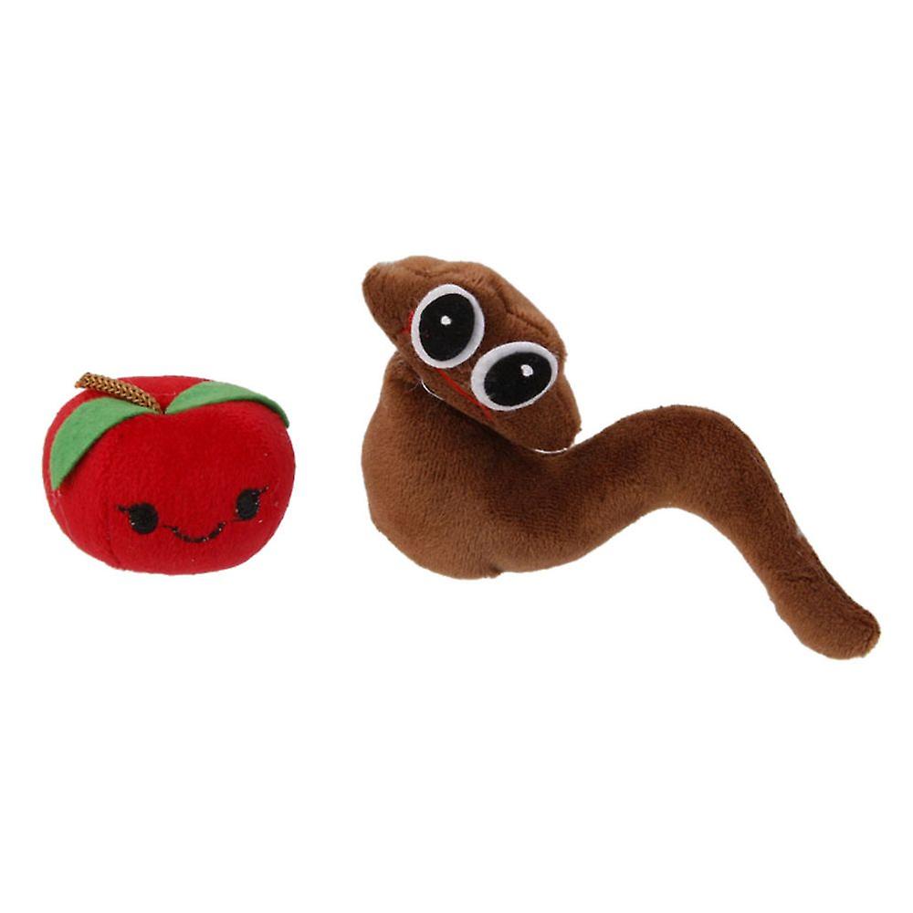 Set Of 2 Worm And Apple Finger Puppets