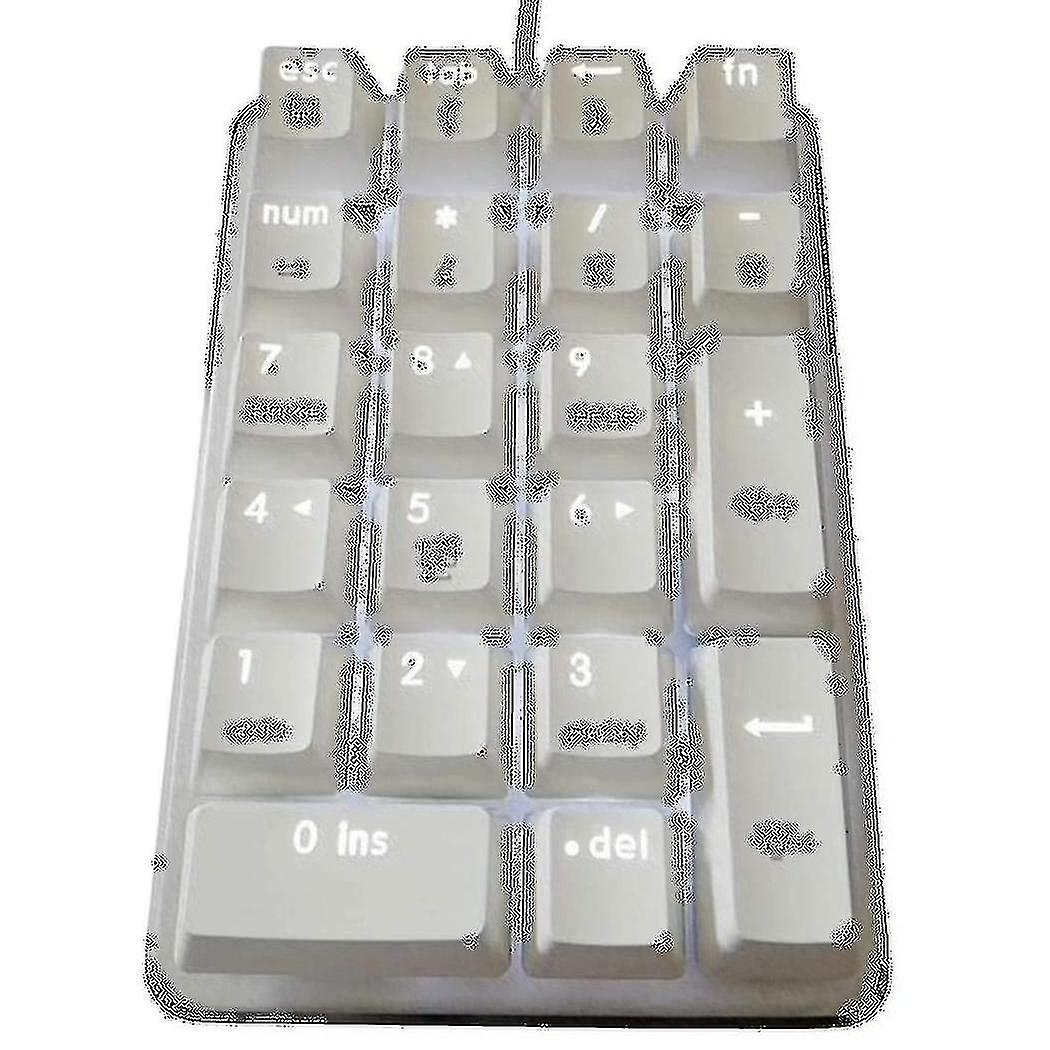 21 Keys White Backlit Mechanical Numeric Keypad Numpad With Cherry Blue Switches For Notebook Deskt