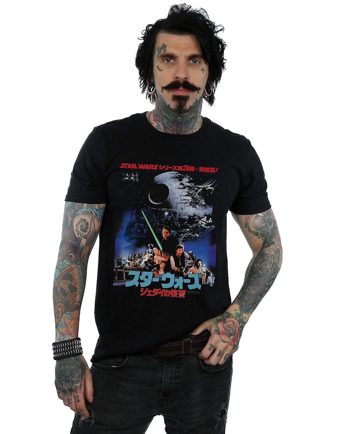 星球大战男士片假名绝地归来海报T恤