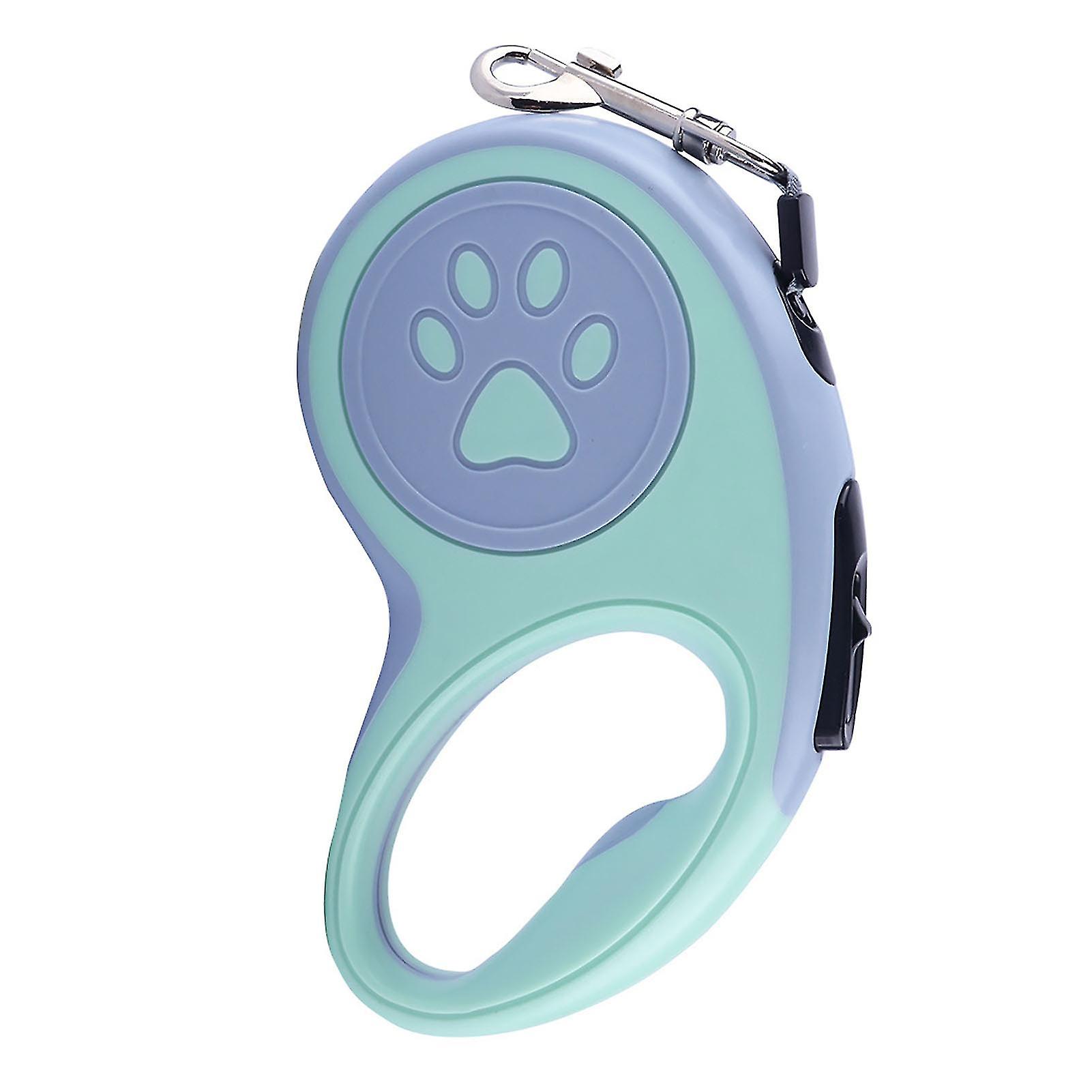 Retractable Pet Leash Automatic Adjustable Comfortable Handle Paw Print Pet Walking Leash for Outdoor Green 5m/16.4ft