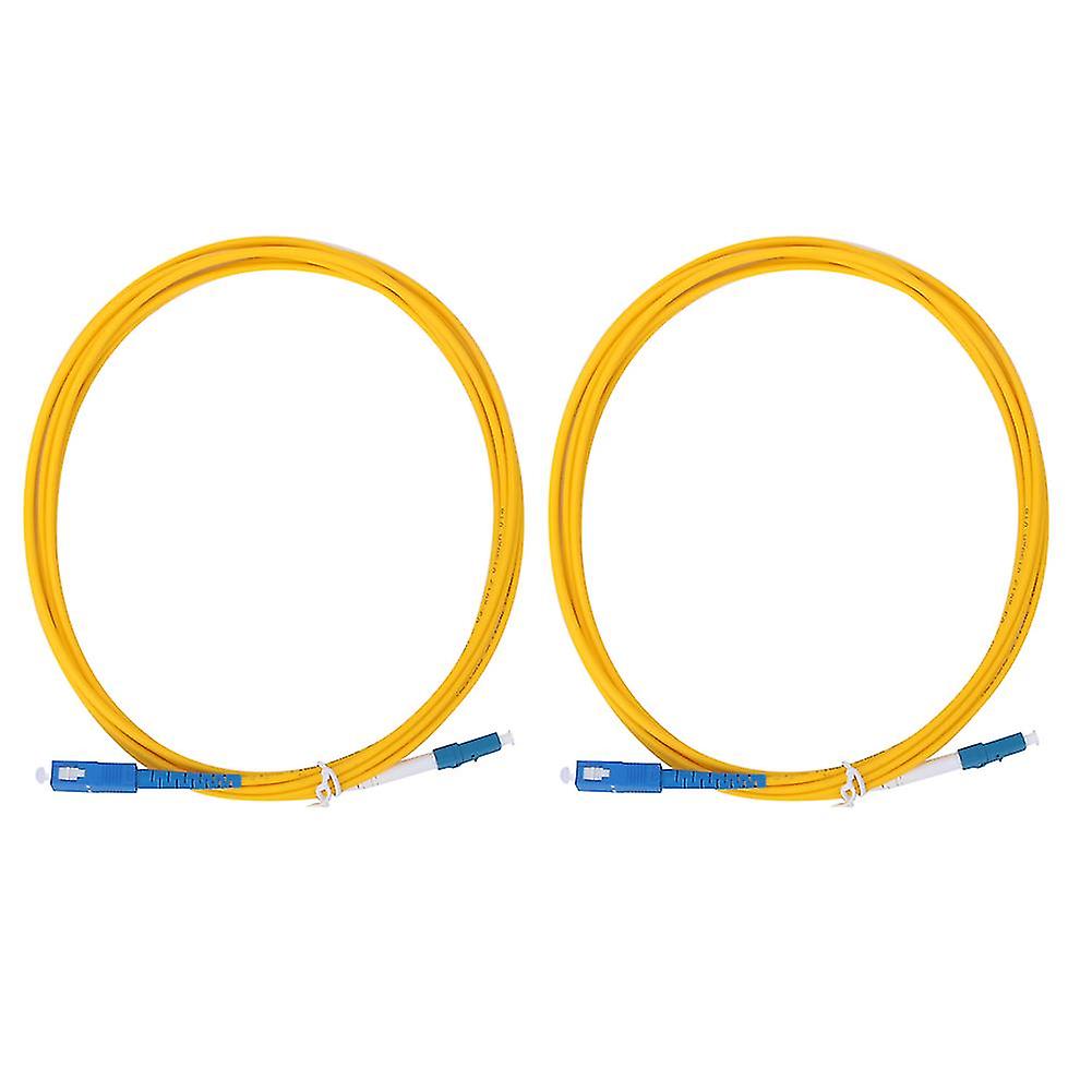 Oubit 2pcs 3 Meters LC/UPC to SC/UPC Optical Fiber Patch Cable Cord Yellow
