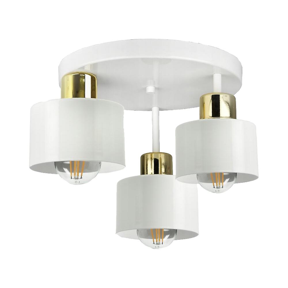 White Gold Roller LED Chandelier Ceiling Lamp