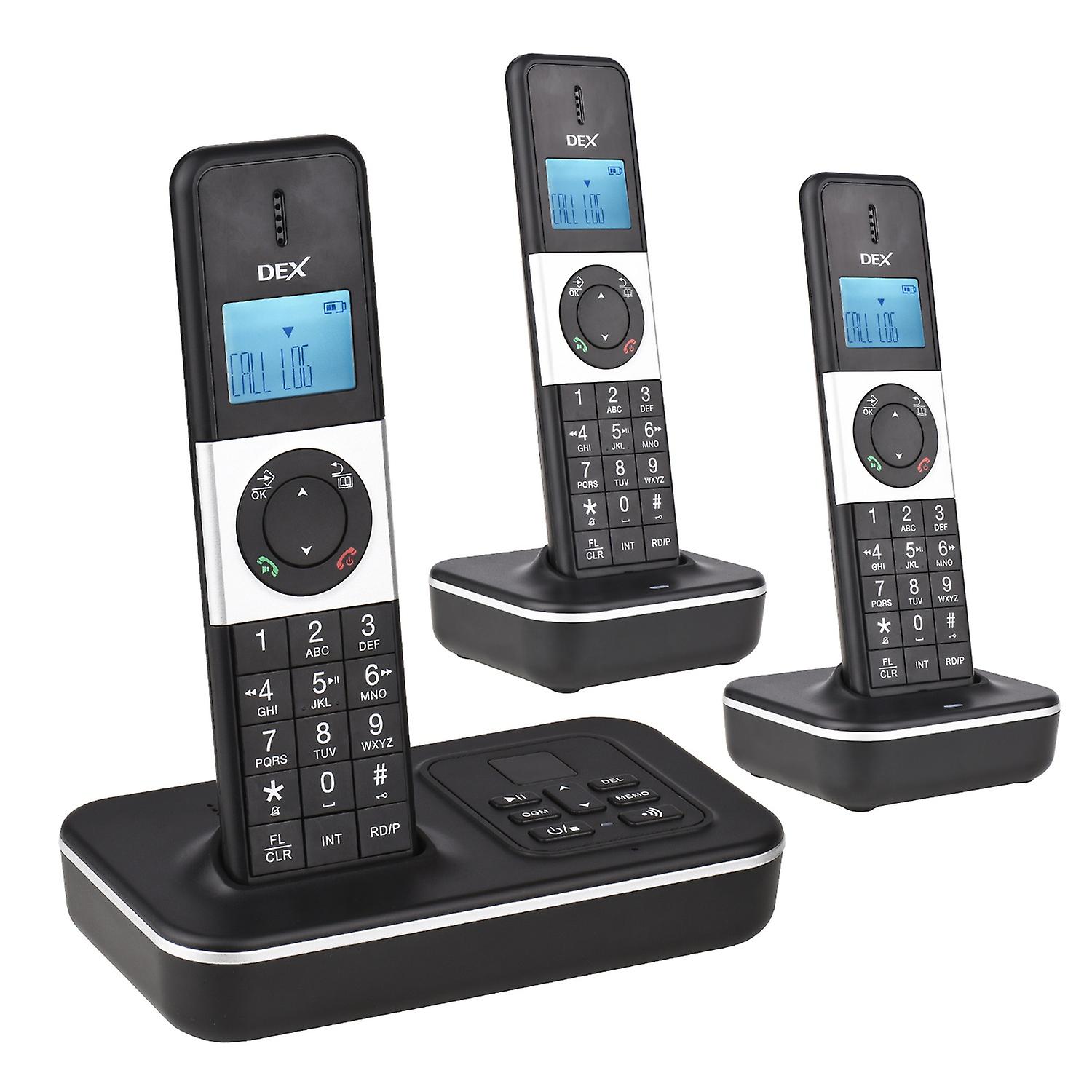 BISOFICE D1002 TAM-T 3-Handset Cordless Phone with Answering Machine Caller ID/Call Waiting 1.6 inch