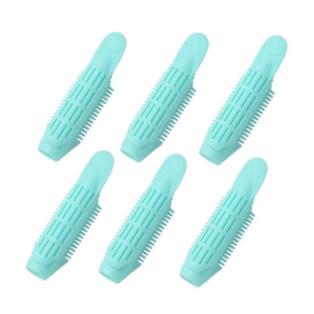 الشعر بكرة الشعر كليب دبابيس 6 قطع الشعر تجعيد الشعر كليب المشابك جذور بيرم قضبان تصفيف بكرات رقيق DIY أدوات الشعر الأخضر