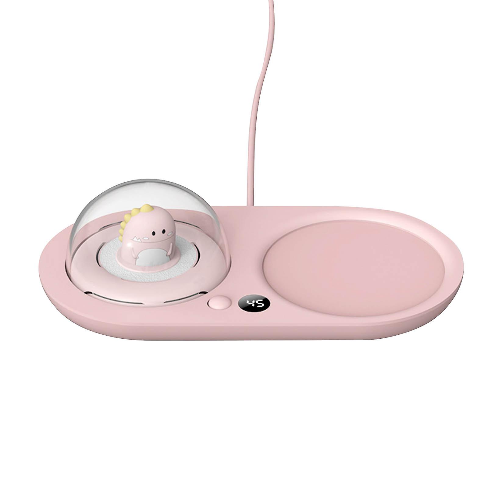 Electric Mug Warmer Constant Temperature Fast Heating with Aroma Diffuser for Tea Coffee Milk Pink