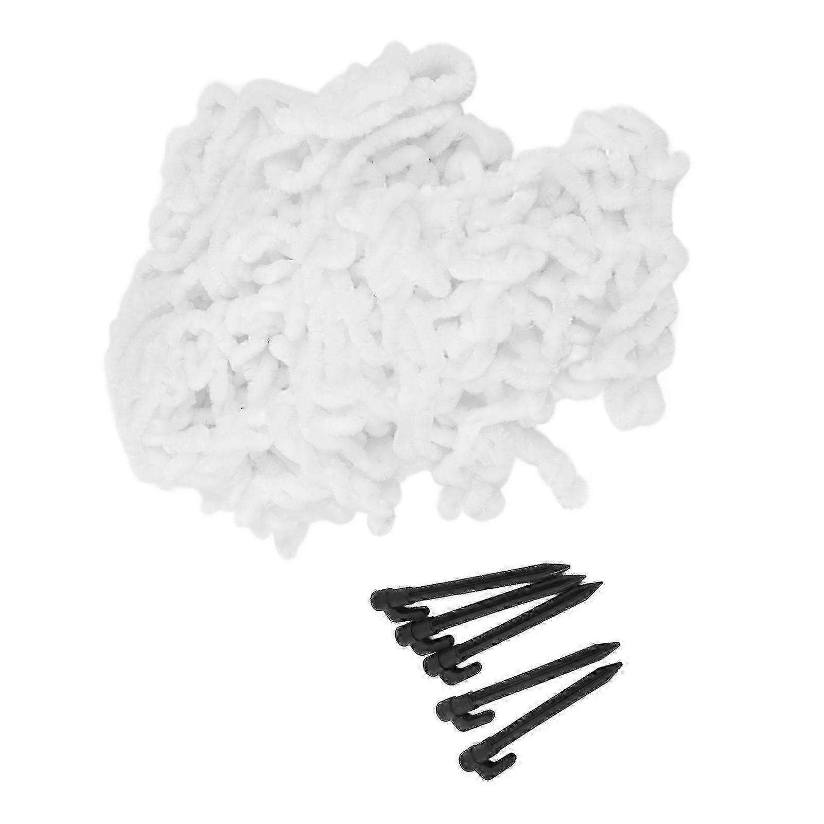 Halloween Spider Web Elastic Terrible Triangular Giant Spider Web for utendørs plen Garden White