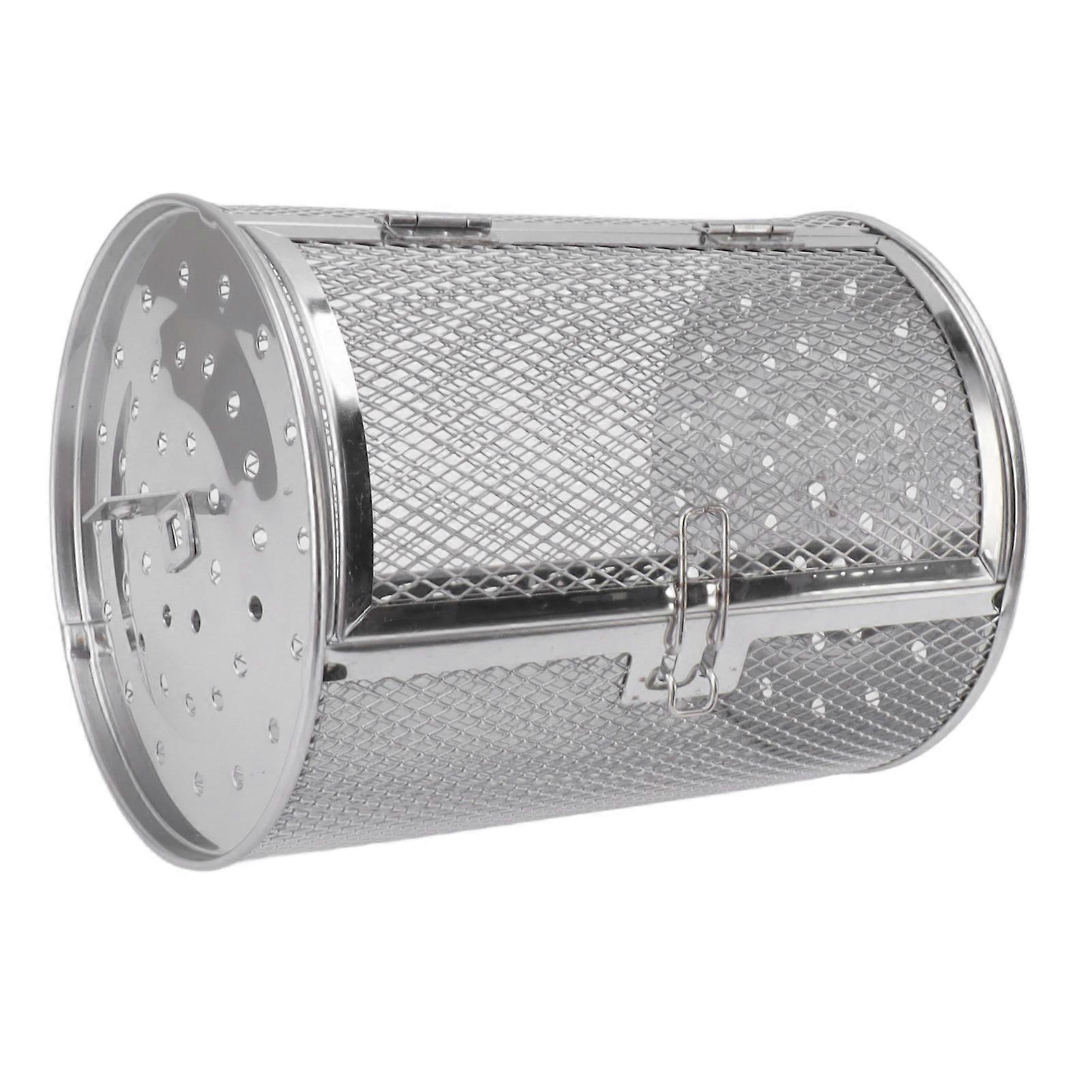 Stainless Steel Rolling Grilling Basket - Versatile Round Grill Cage for Roasting Nuts, Vegetables, and More on Your BBQ(Type B)