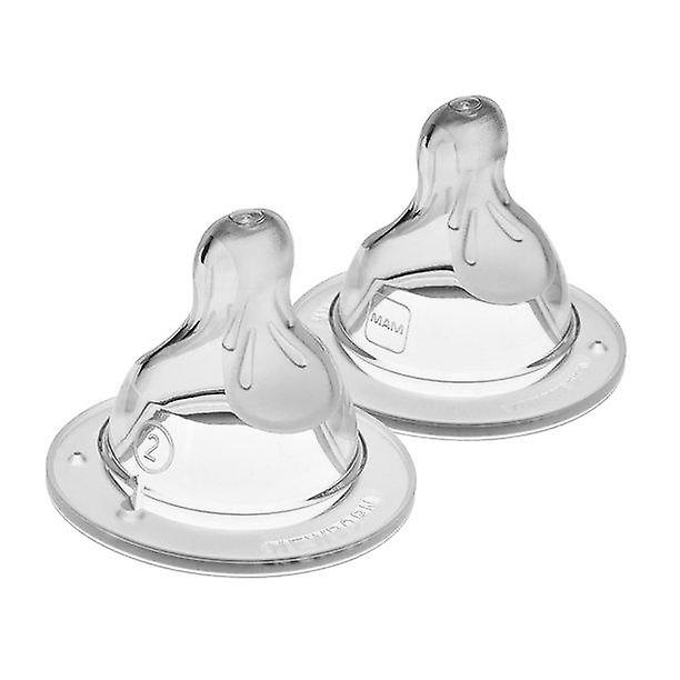 Mam Bottle Nipples, Level 2 Medium Flow Nipple, 2+ Months, 2-count