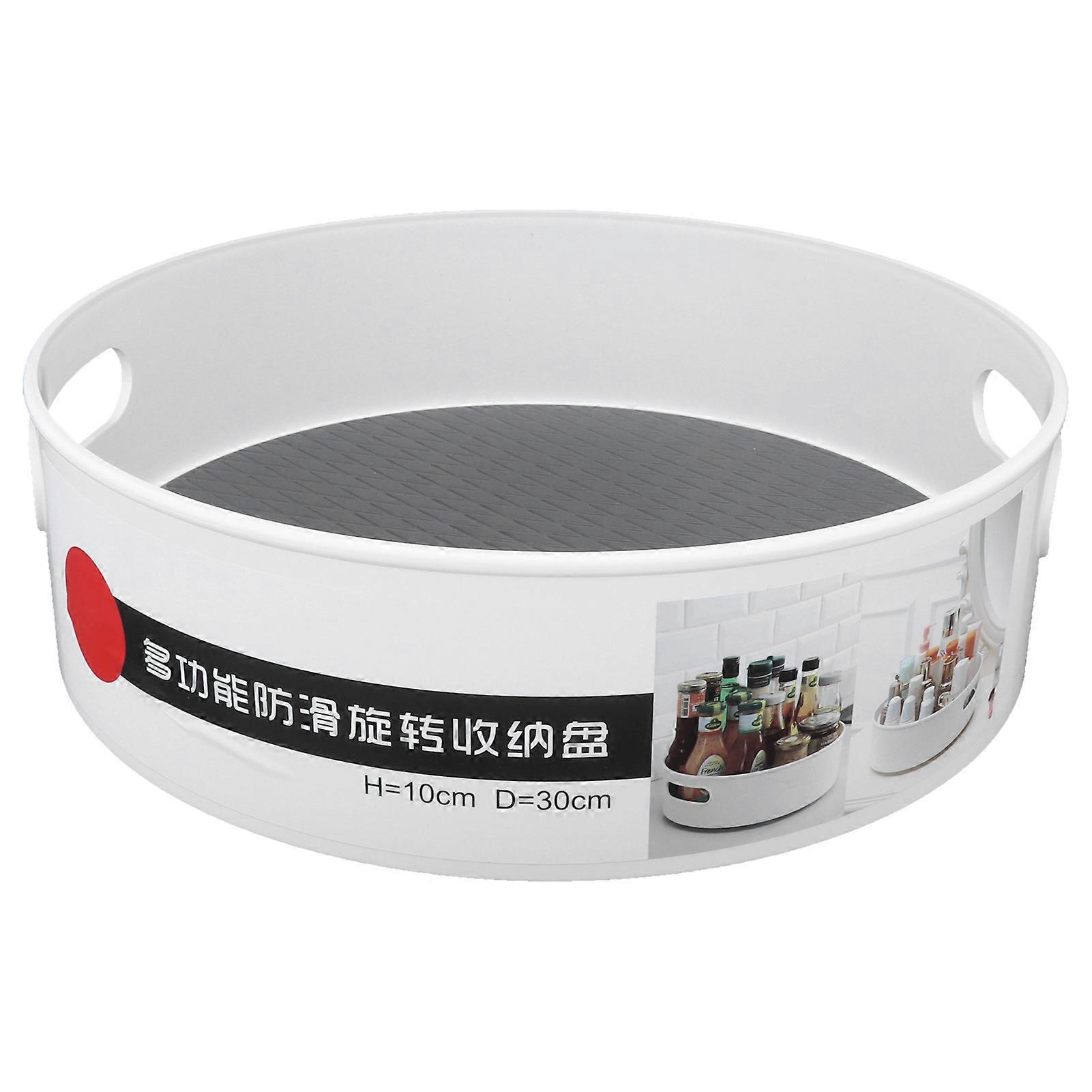 Large Storage Tray Rotating with Open Handle Bathroom Kitchen Dining Table Storage Fruit Tray Storage Rack