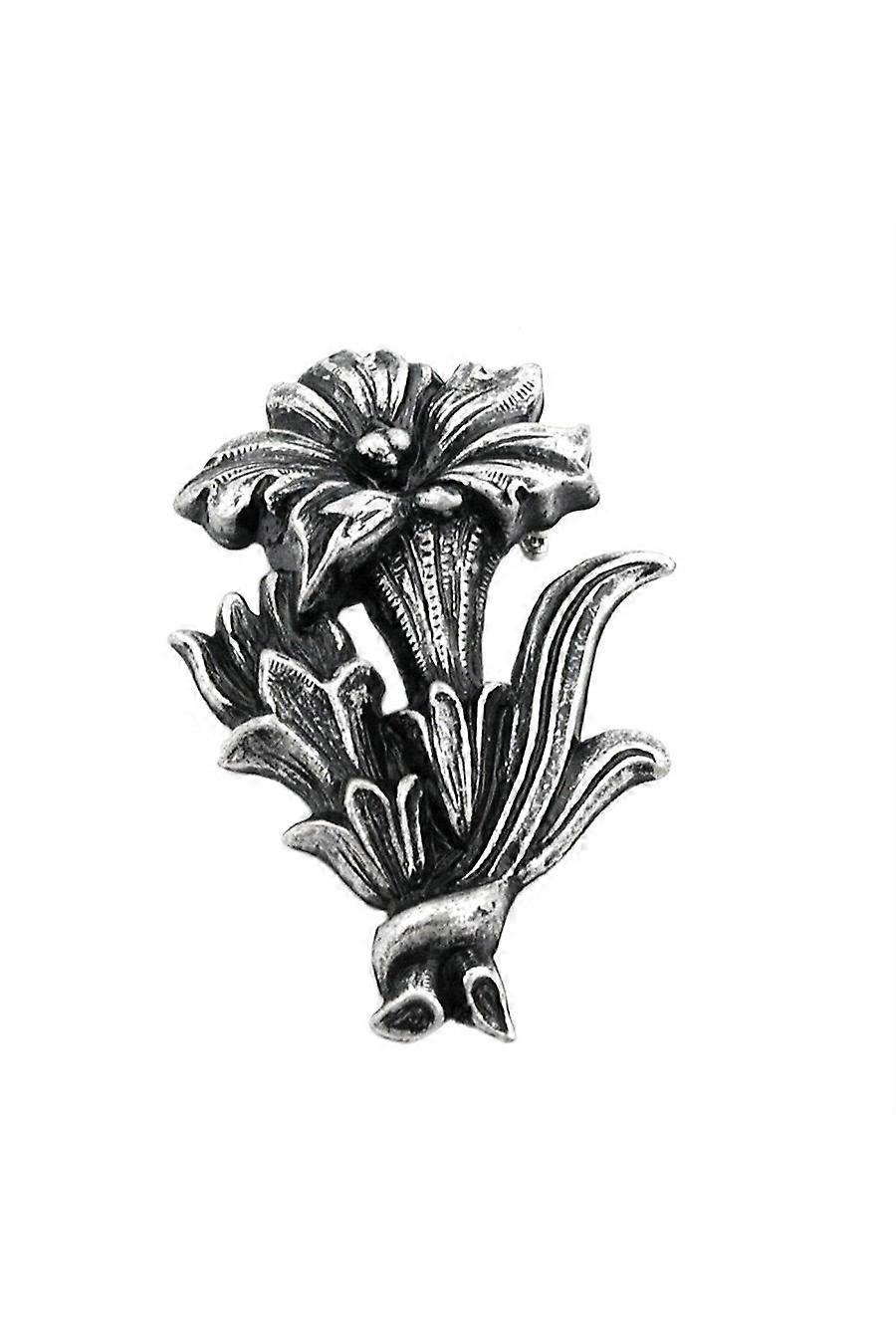 Brooch Gentian Antique Silver Coloured - Gl00566
