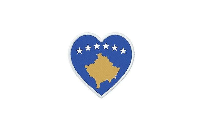Patch badge ecusson prints thermocollant heart flag kosovo RKS