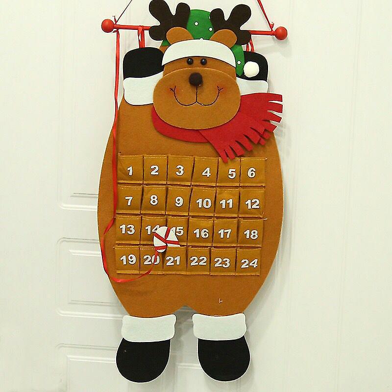 Christmas Advent Calendar Felt Fabric Holiday Countdown Xmas Tree Decor Supplies