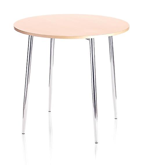 Kadi Round Beech 4 Leg Table Beech Table Top Chrome Legs