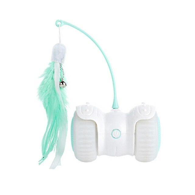 New Arrival Electric Teasing Cat Toy Smart Remote Control Led Luminous Feather(green)