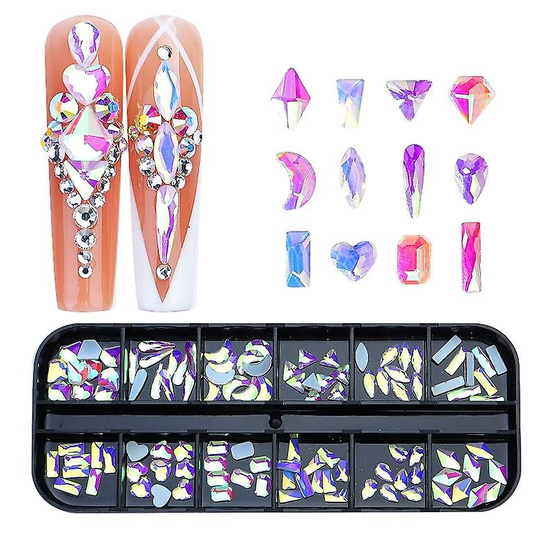 12 Grid Flat Bottom Nail Rhinestones, Specification: 23 23