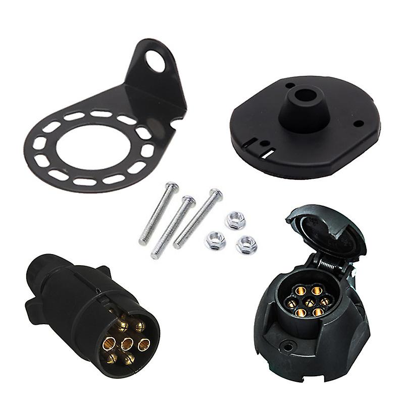 12N 7Pin Trailer Socket Connector Adapter Bracket for Trailer Caravan Towing Hitch,European 7 Pin T