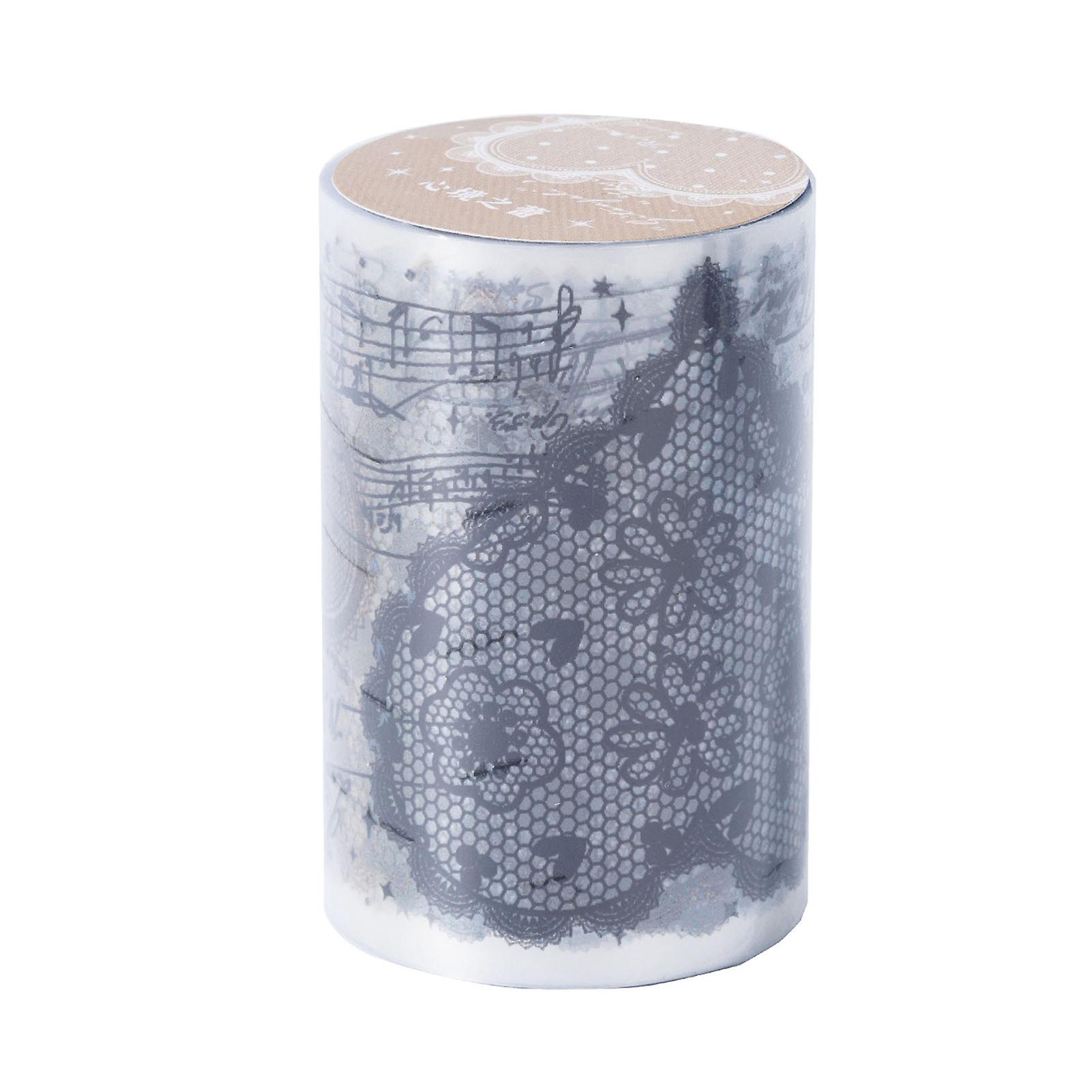 Retro Lace Heart Pattern PET Decorative Stickers Roll for Scrapbooking Diary Photo Album